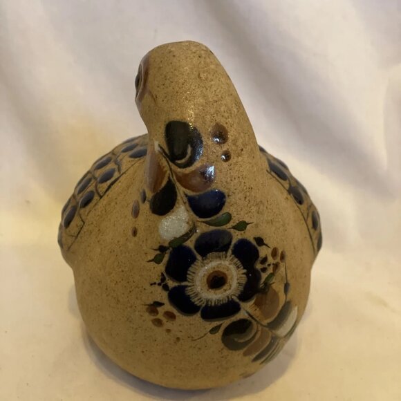 Sandstone Tonala Mexican Folk Art Pottery Quail Bird Netzi 5.5 Netzl Partridge - Picture 2 of 13